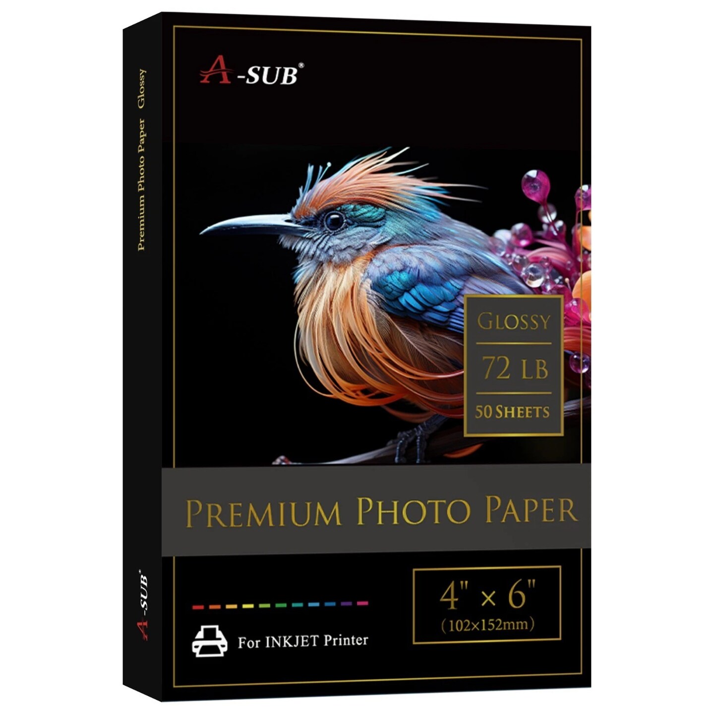 A-SUB Premium Glossy Photo Paper for Inkjet, 72 lb, Assorted Sizes