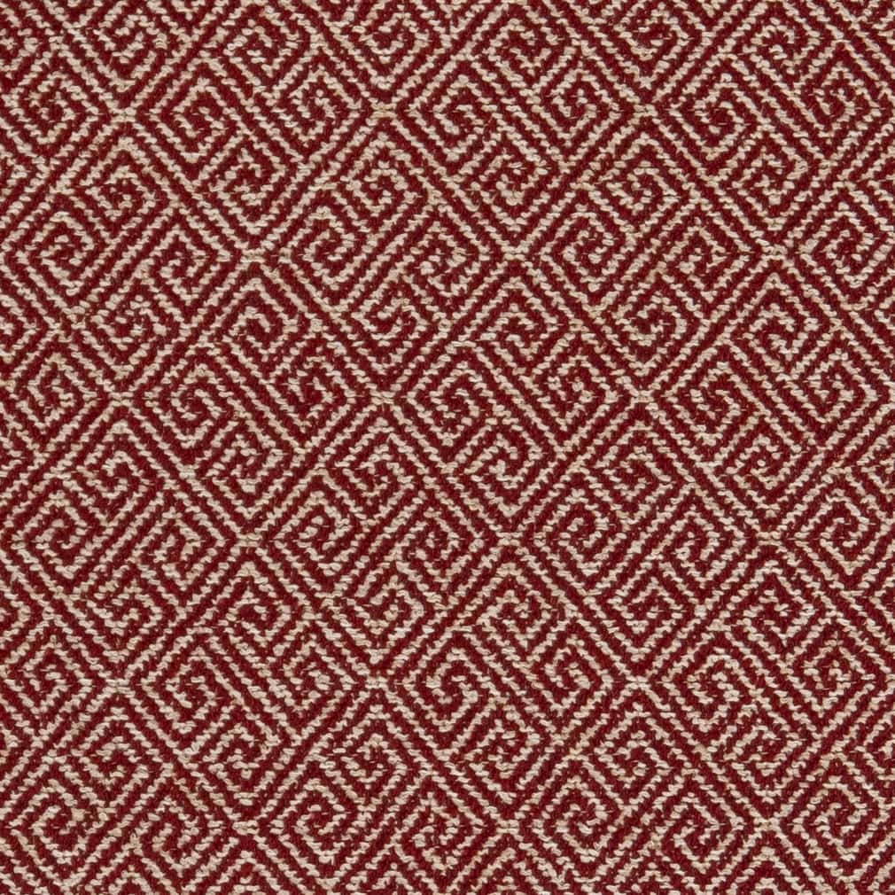 Greek Key Crimson - Red & Burgundy Abstract & Geometric,Greek Key Upholstery Fabric 54 Inches"