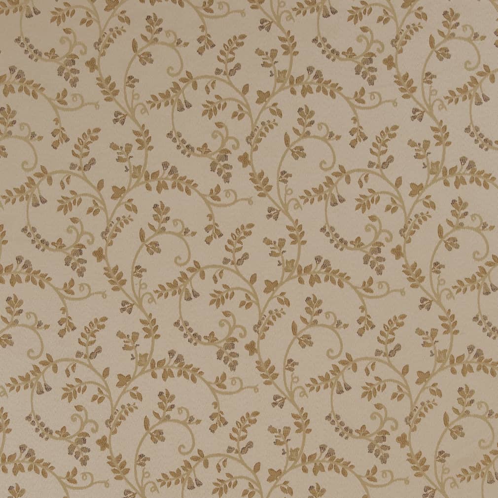 Champagne Nicolette - Beige & Taupe Leaves Upholstery Fabric 54 Inches"
