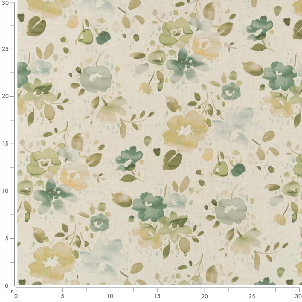 Upholstery Fabric - Green Floral Upholstery Fabric 54 Inches"