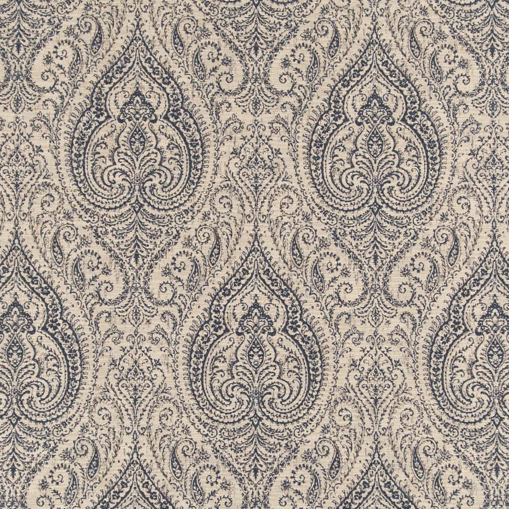 Upholstery Fabric - Blue Damask Upholstery Fabric 54 Inches&#x22;