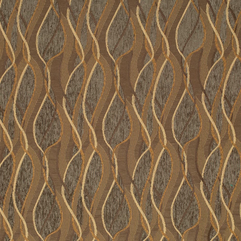 Tobacco - Brown Abstract Geometric Upholstery Fabric 54 Inches"
