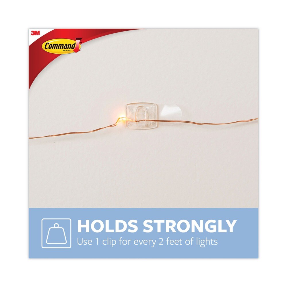 Command 0.15 lbs. Capacity Plastic Decorating Clips Hooks and Strips - Clear (40 Clips and 48 Strips/Pack)
