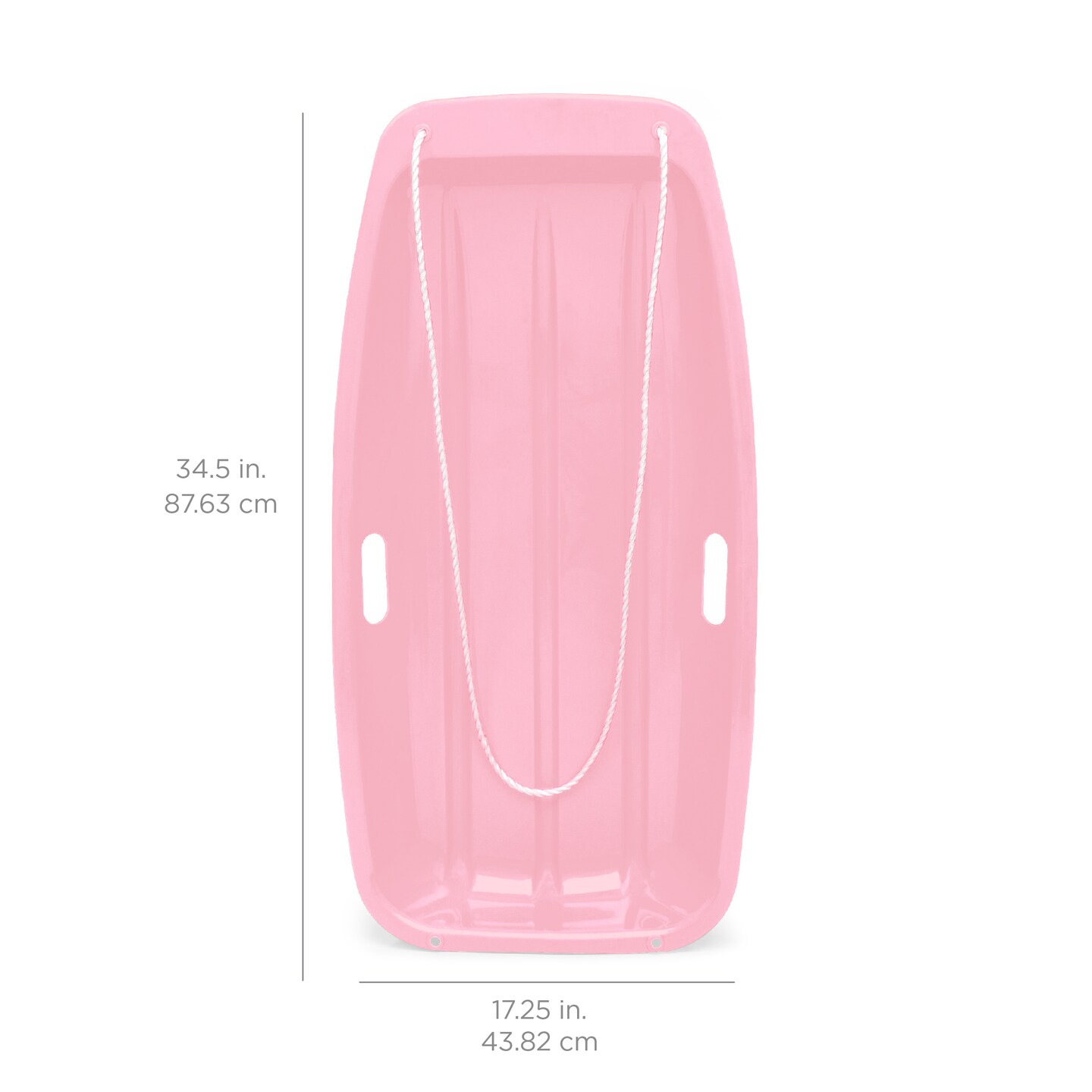 Best Choice Products 35in Kids Outdoor Plastic Sport Toboggan Winter Snow Sled Board w/ Pull Rope, 2 Handles