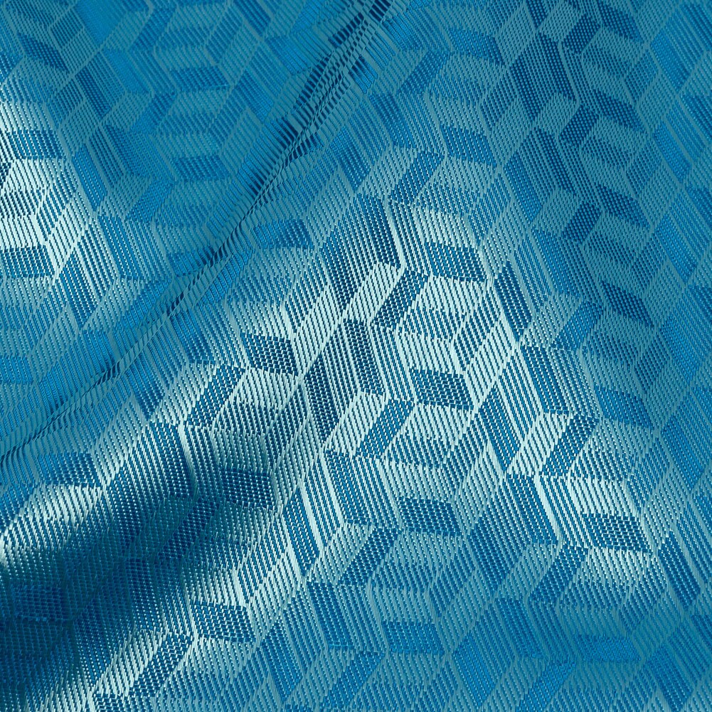 1 Yard Country Blue and Aqua Geometric Jacquard Lining joann fabric Rayon Fabric 55 inch Width