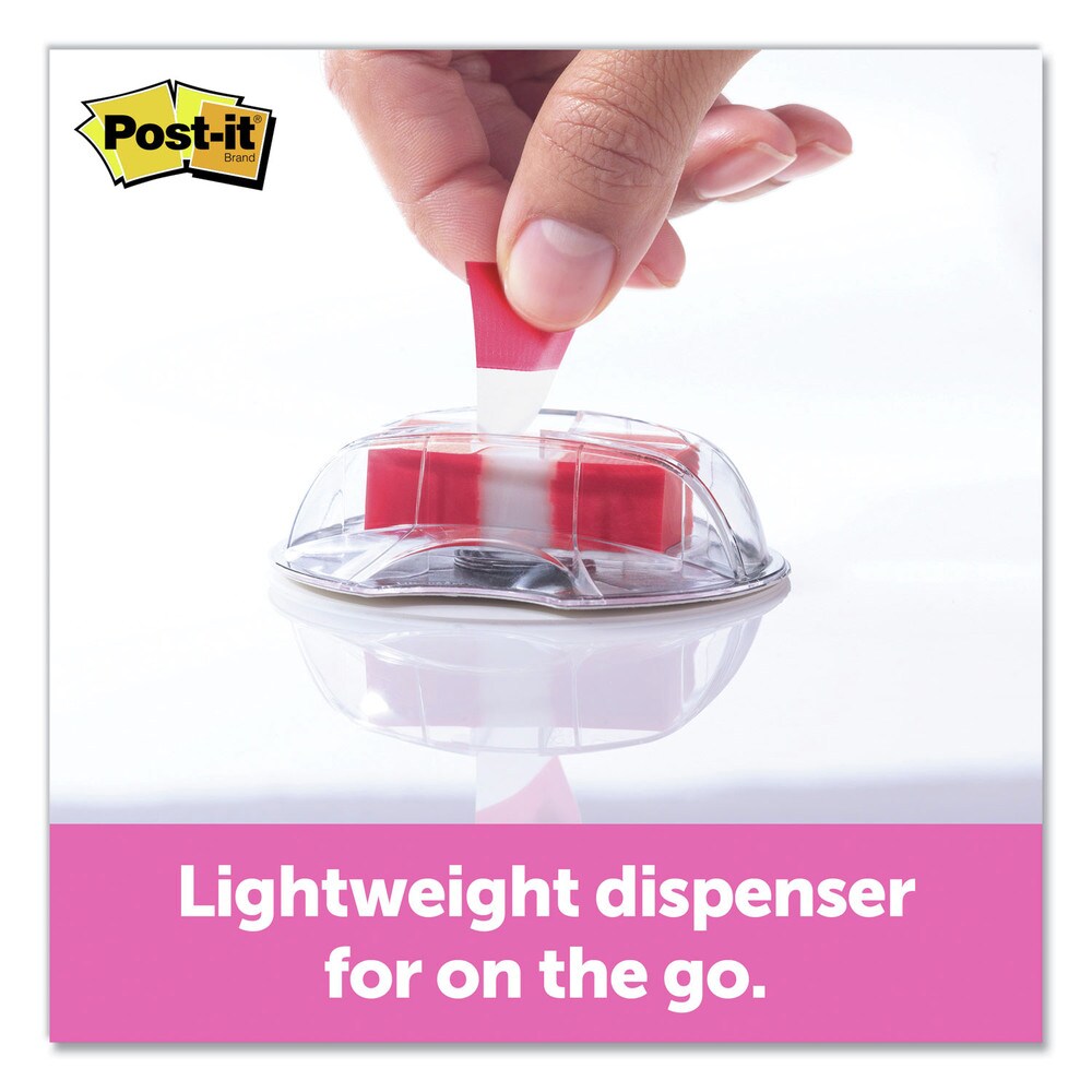 Post-it Flags 1 in. x 1.75 in. Page Flags in Desk Grip Dispenser - Red (200/Pack)