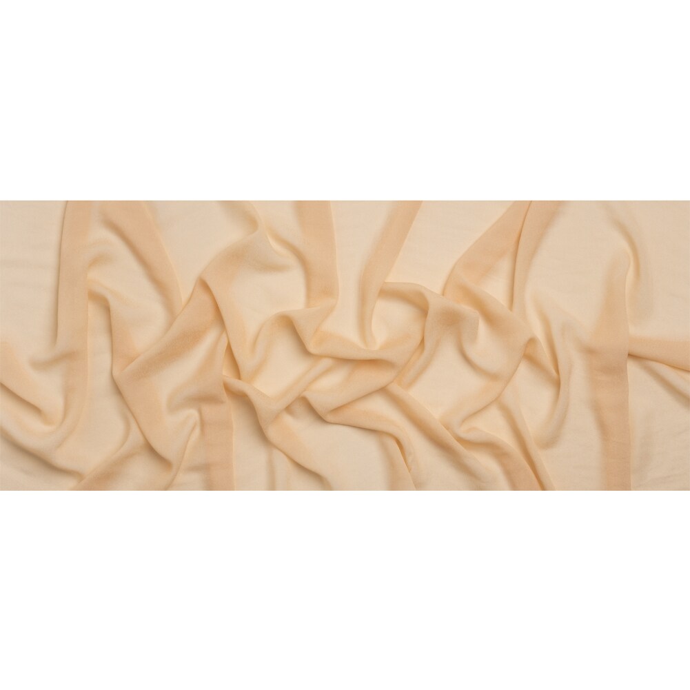 1 Yard Nude Toasted Almond Viscose Georgette Fabric Lightweight Sheer 52 inch Width
