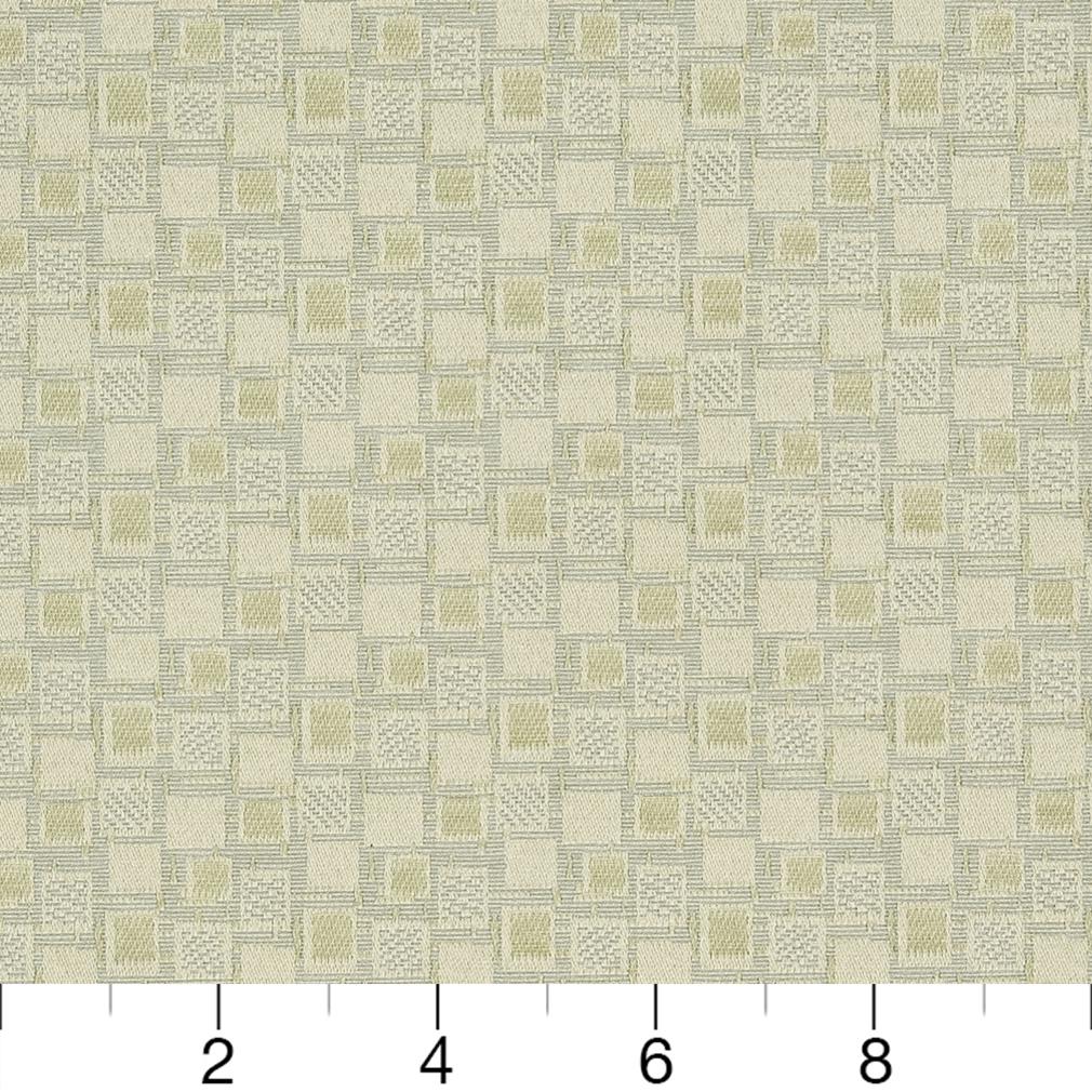Squares/Buff - Green Abstract & Geometric,Small Scale Upholstery Fabric 54 Inches"