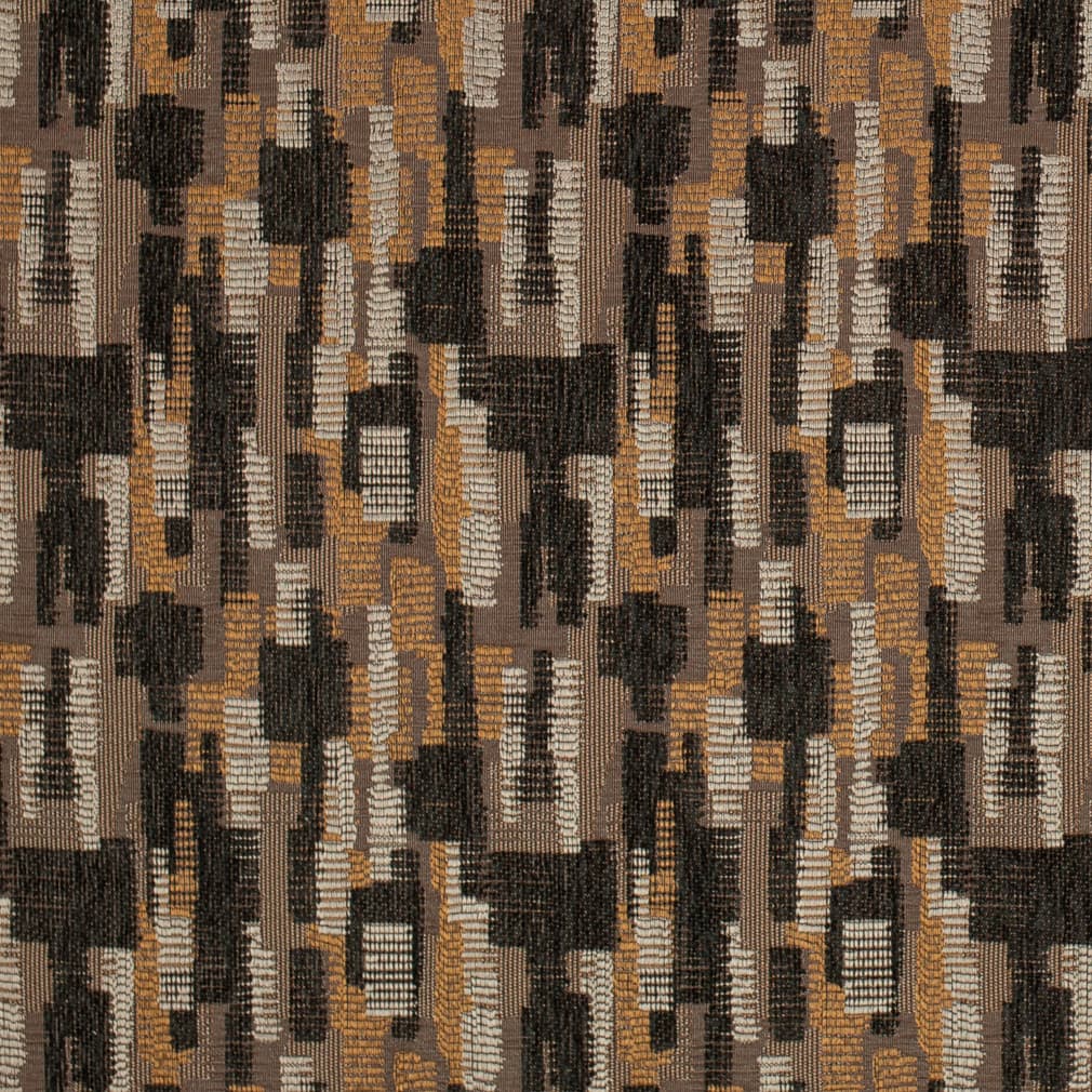 Truffle - Black Abstract Geometric Upholstery Fabric 54 Inches"