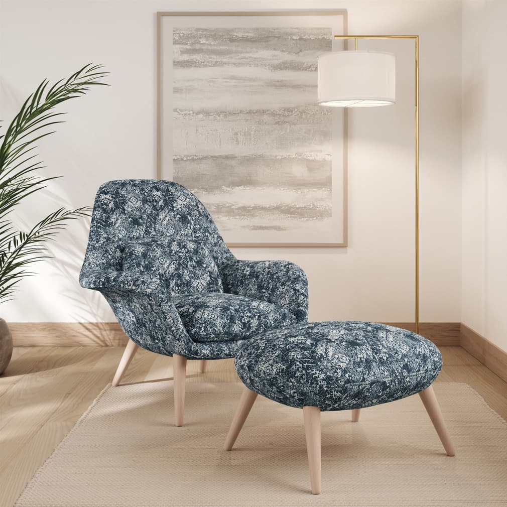 Upholstery Fabric - Blue Abstract & Geometric Upholstery Fabric 54 Inches"