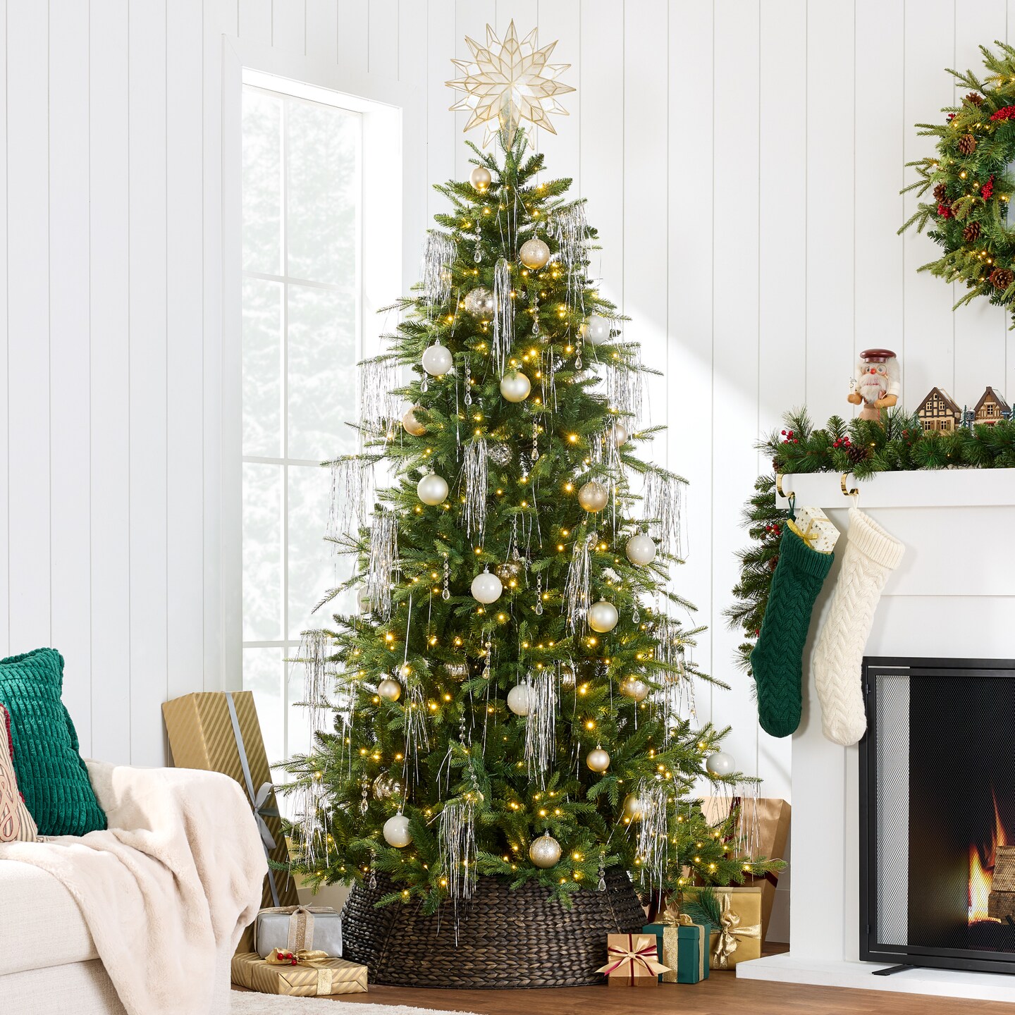 Best Choice Products Pre-Lit Artificial Full Aspen Noble Fir Christmas Tree w/ 2-in-1 Glowing Micro LEDs
