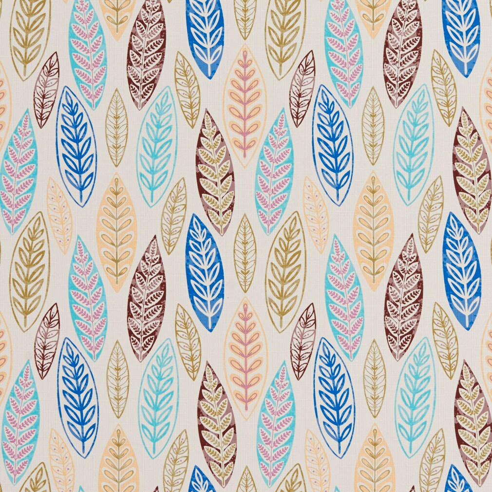 Upholstery Fabric - Blue Abstract & Geometric,Leaves Upholstery Fabric 54 Inches"
