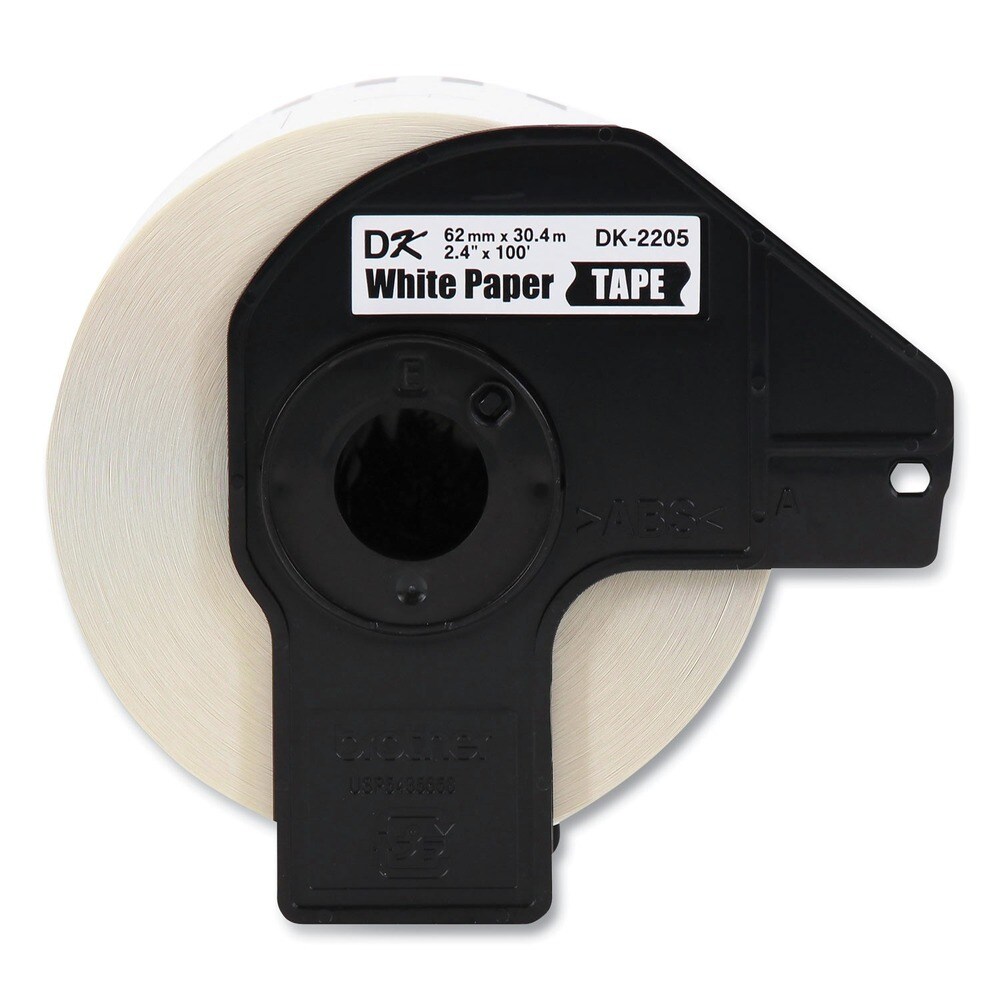Brother 2.4 in. x 100 ft. Continuous Paper Label Tape - White (24/Pack)