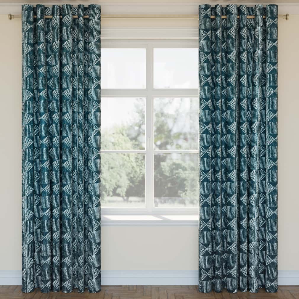 Lagoon - Aqua & Teal Abstract & Geometric,Global Upholstery Fabric 54 Inches"