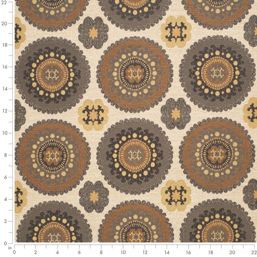 Sepia - Brown Abstract Geometric,global Upholstery Fabric 54 Inches"