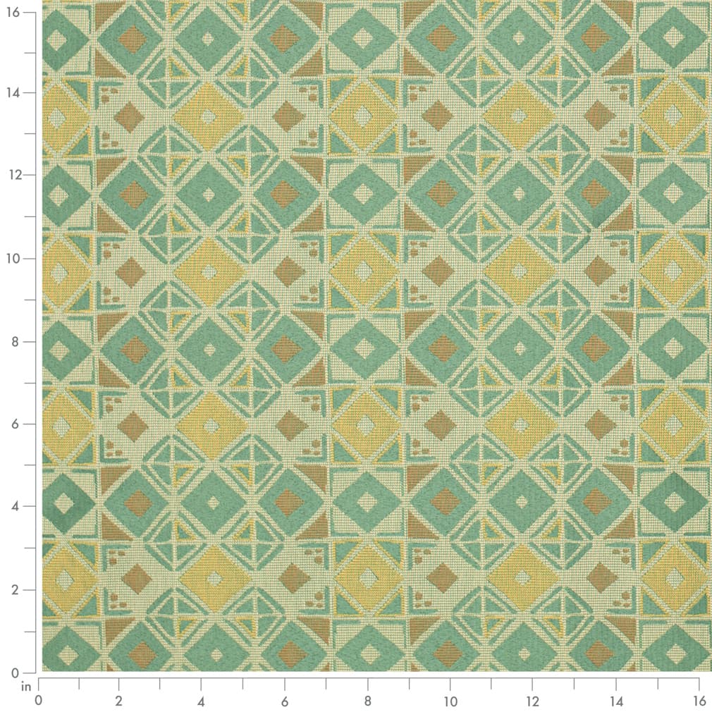 Jasper - Green Abstract Geometric Upholstery Fabric 54 Inches"