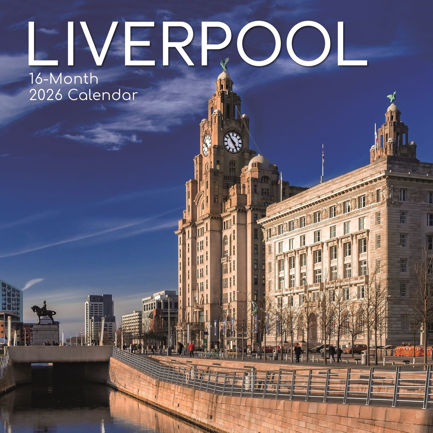 The Gifted Stationery 16-Month Square Wall Calendar - Scenic Liverpool Views & 2026 Calendar - 16-Month Layout & 2026 Wall Planner - 12x12 in, Sep 25 - Dec 26, 180 Reminder Stickers
