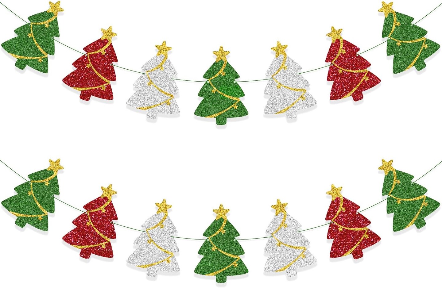 Christmas Decorations - Christmas Tree Banner Garland for Xmas Hanging Decor