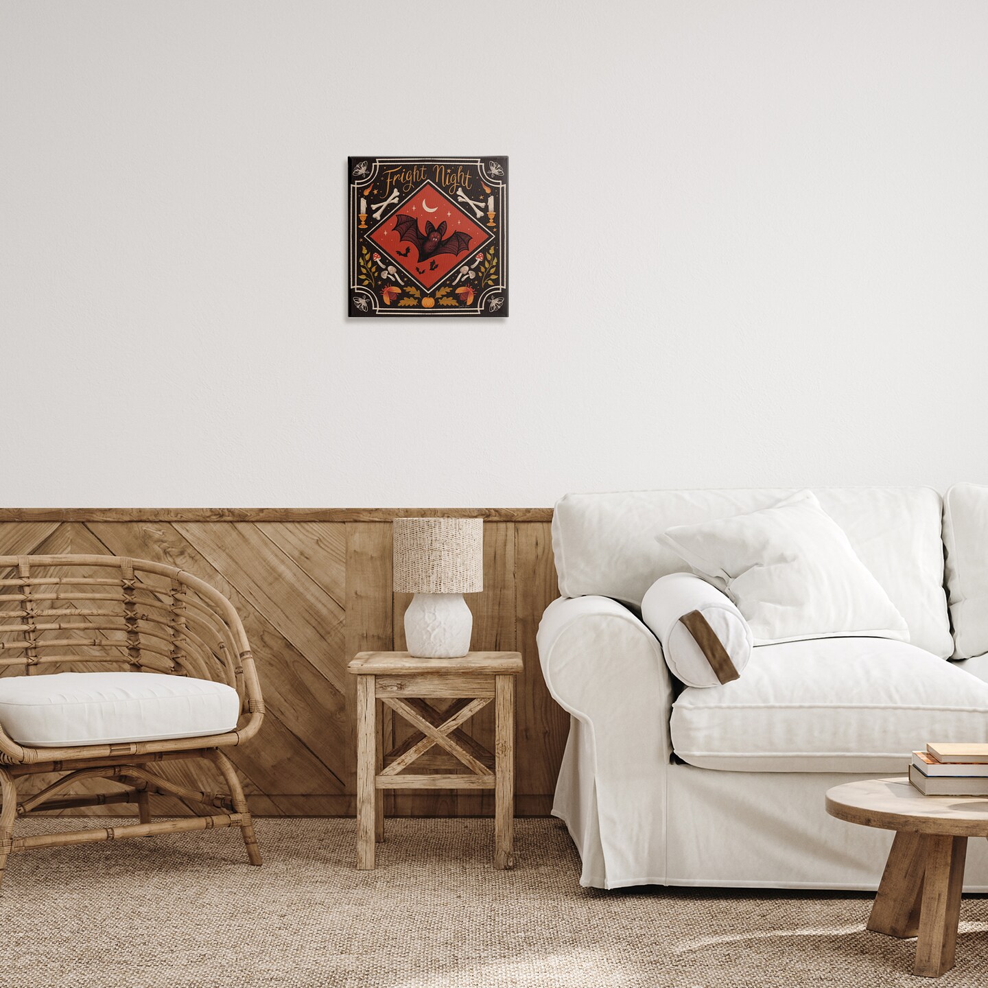 Stupell Industries Fright Night Bat &#x26; Botanicals Canvas, design by Janelle Penner