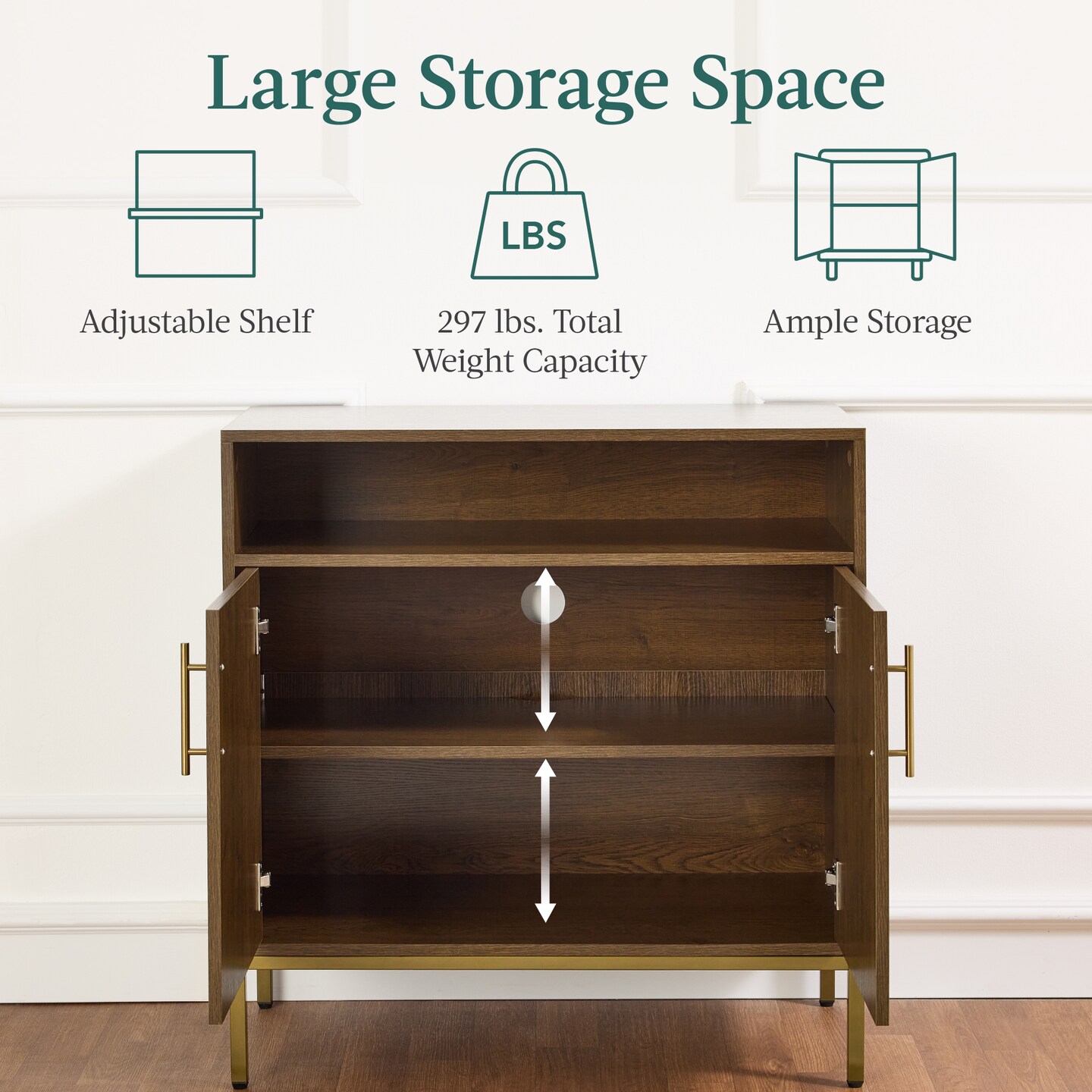 Best Choice Products Arched 2-Door Rattan Cabinet, Sideboard, Buffet, w/ Cord Cutout, Adjustable Storage Shelf