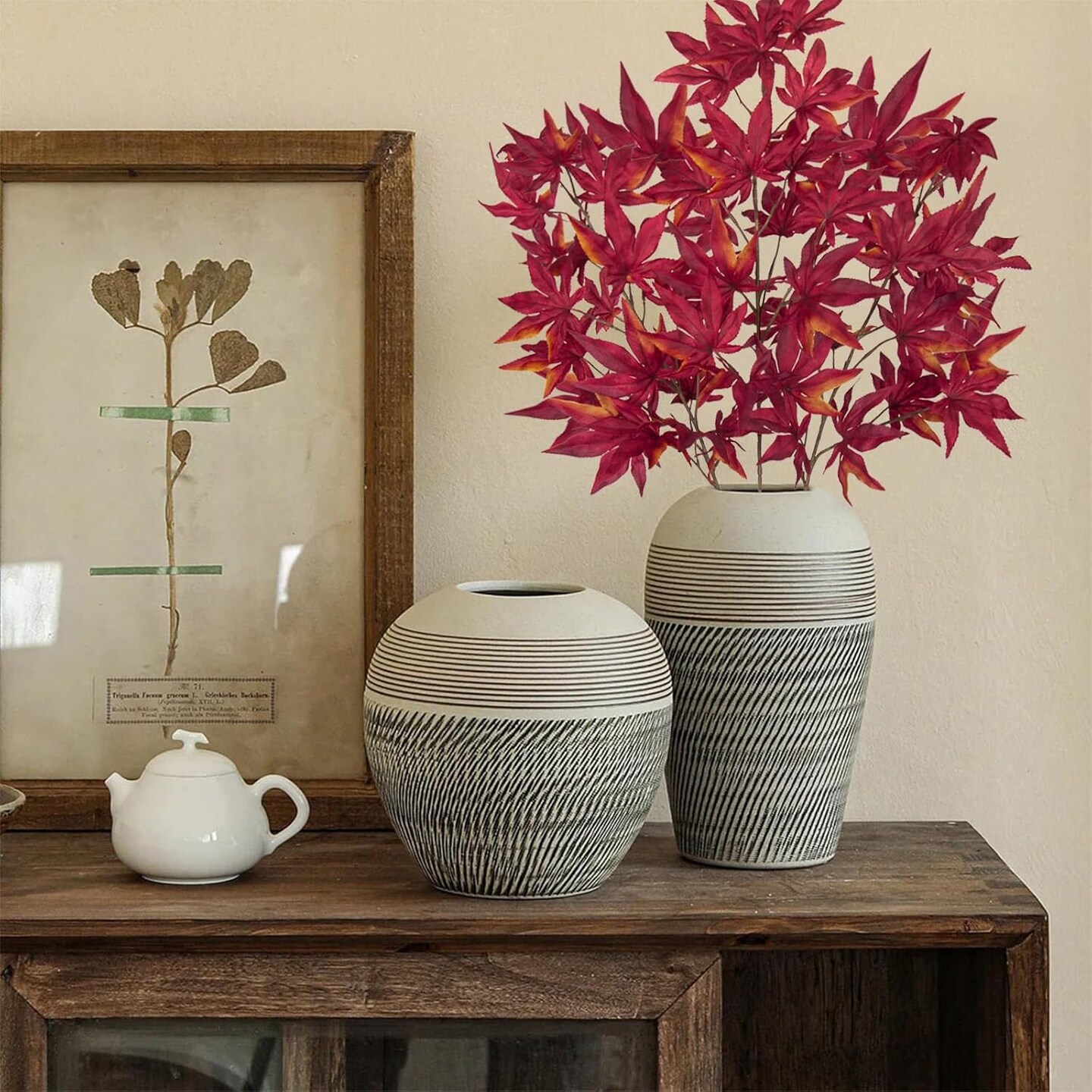 Artificial Fall Maple Leaves Branch