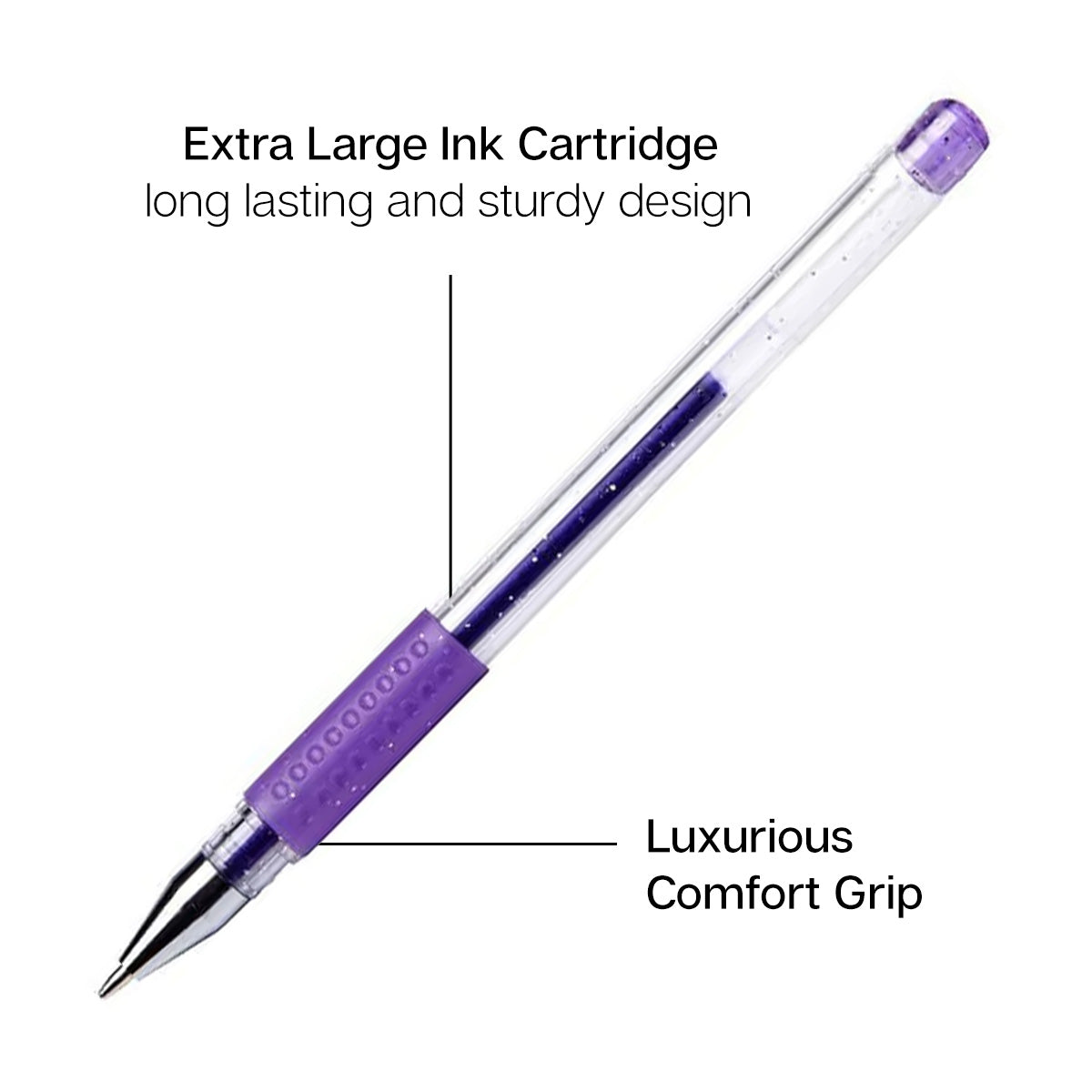 KINGART&#xAE; Gel Pens, Soft Grip, 24 Pink &#x26; Purple Tone Colors