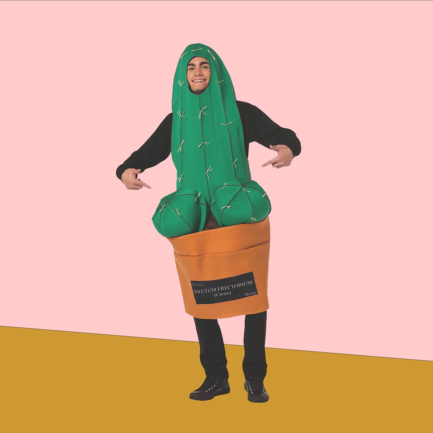 Funny Happy Cactus Adult Costume Tunic for Halloween Parties and Events