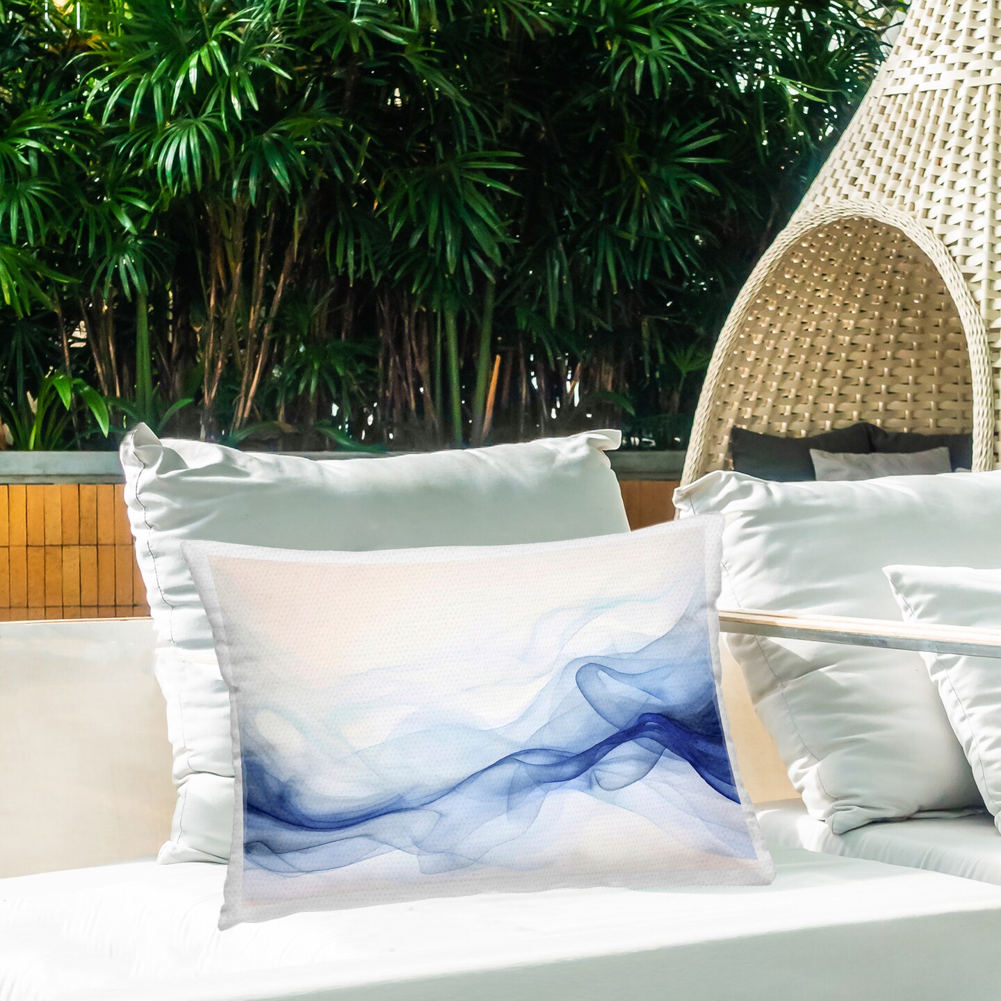 Stupell Industries Indigo Ethereal Mist Outdoor Pillow, 14 x 7 x 20