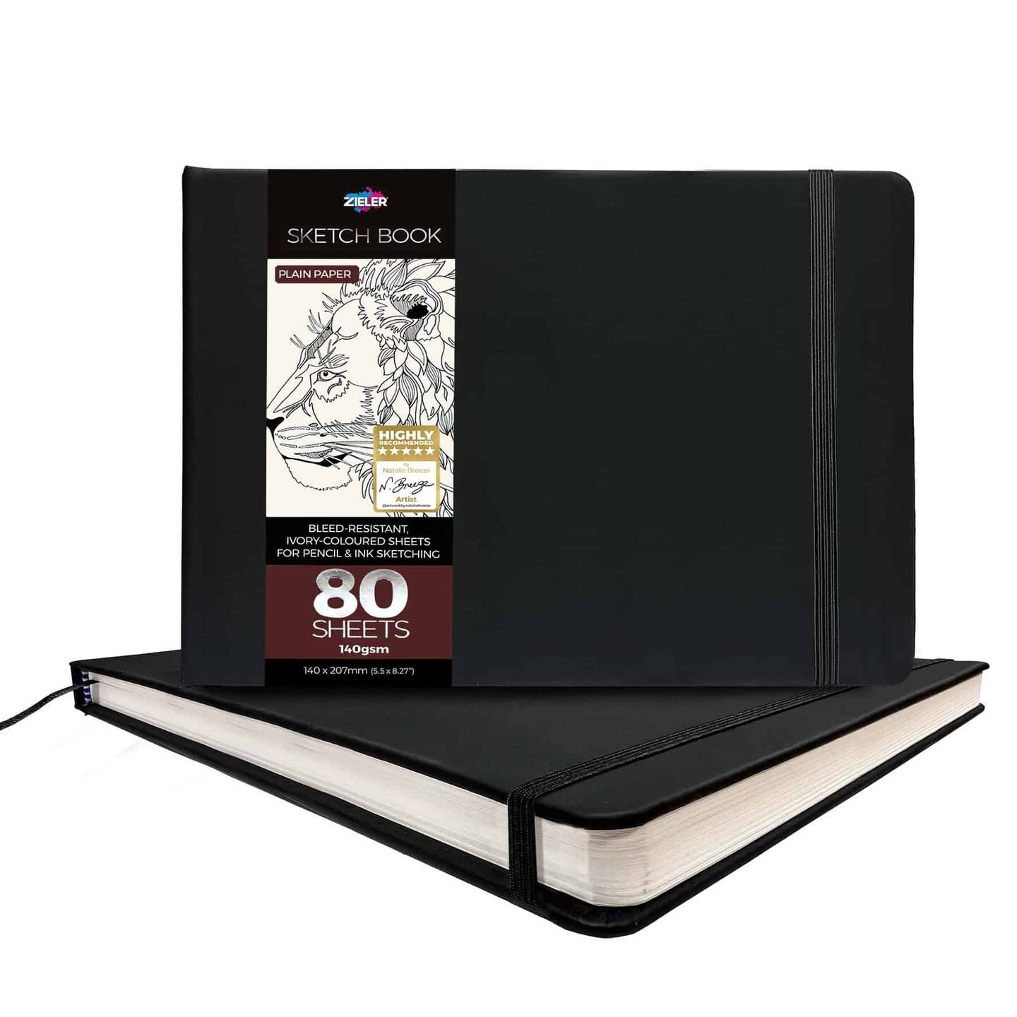 Zieler® Classic Hardcover Art Sketchbook for Pencil, Ink, Charcoal and Pastel Sketching