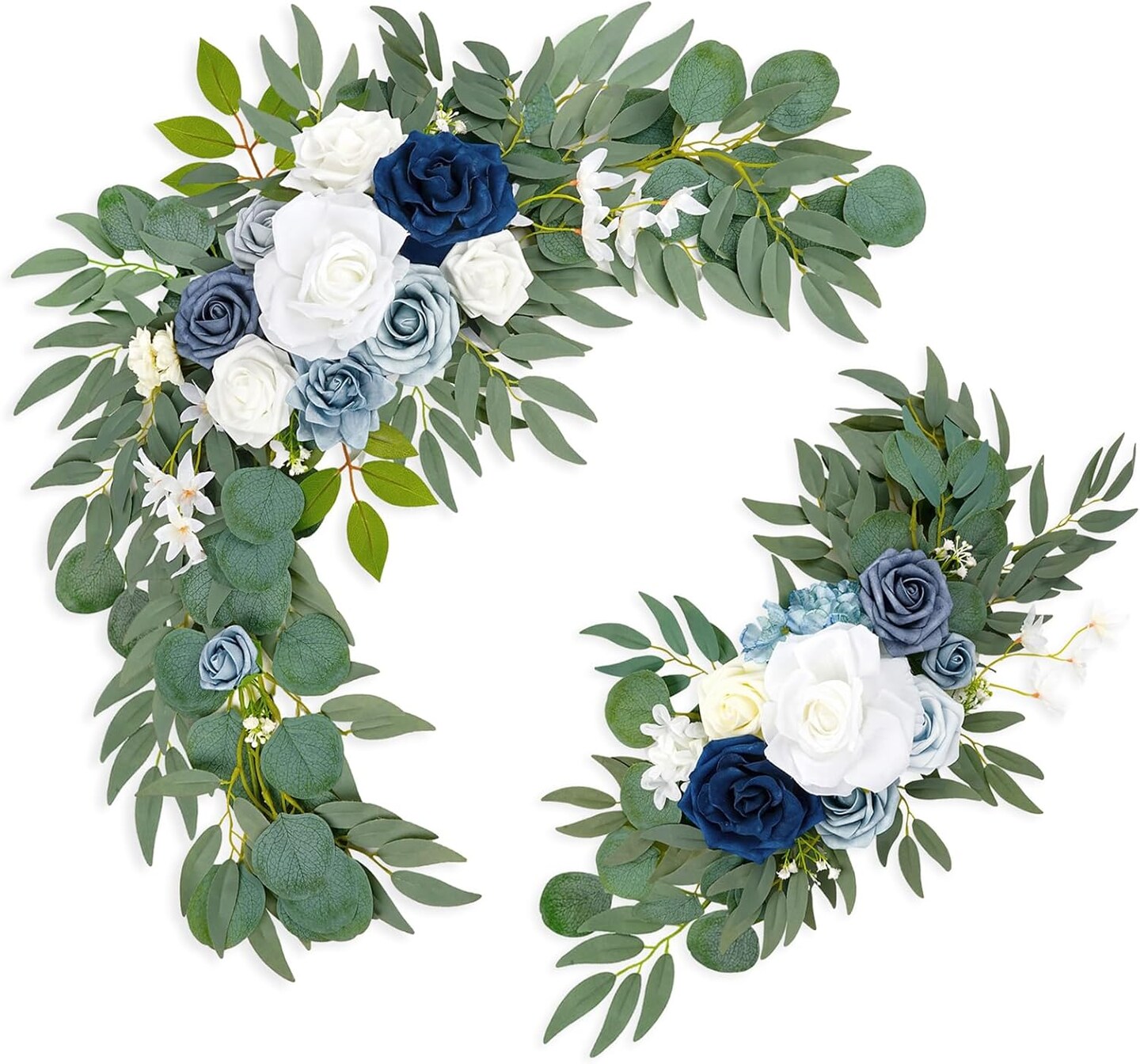 Pack of 2 - Wedding Arch Flowers,Artificial Dusty Blue Flowers Faux Flower Swag