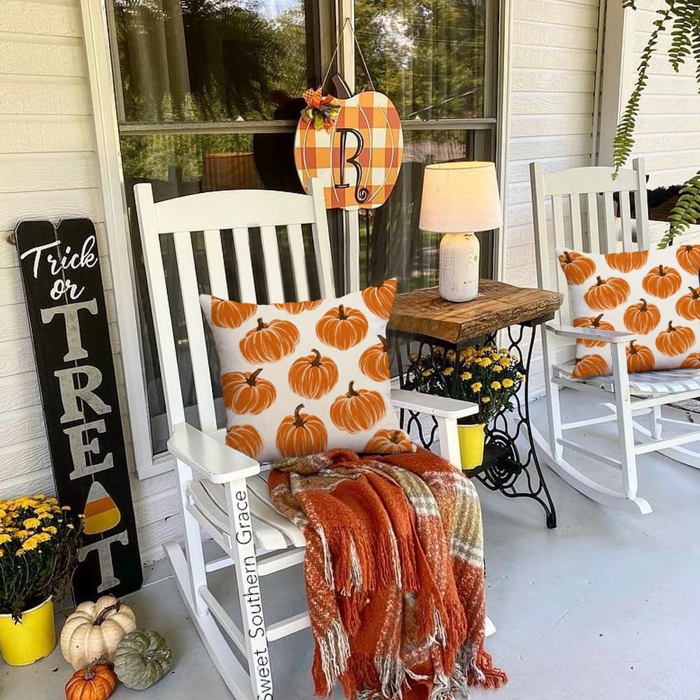 Set of 2 - Fall Pillow Covers 20x20 Inch (20&#x22; x 20&#x22;