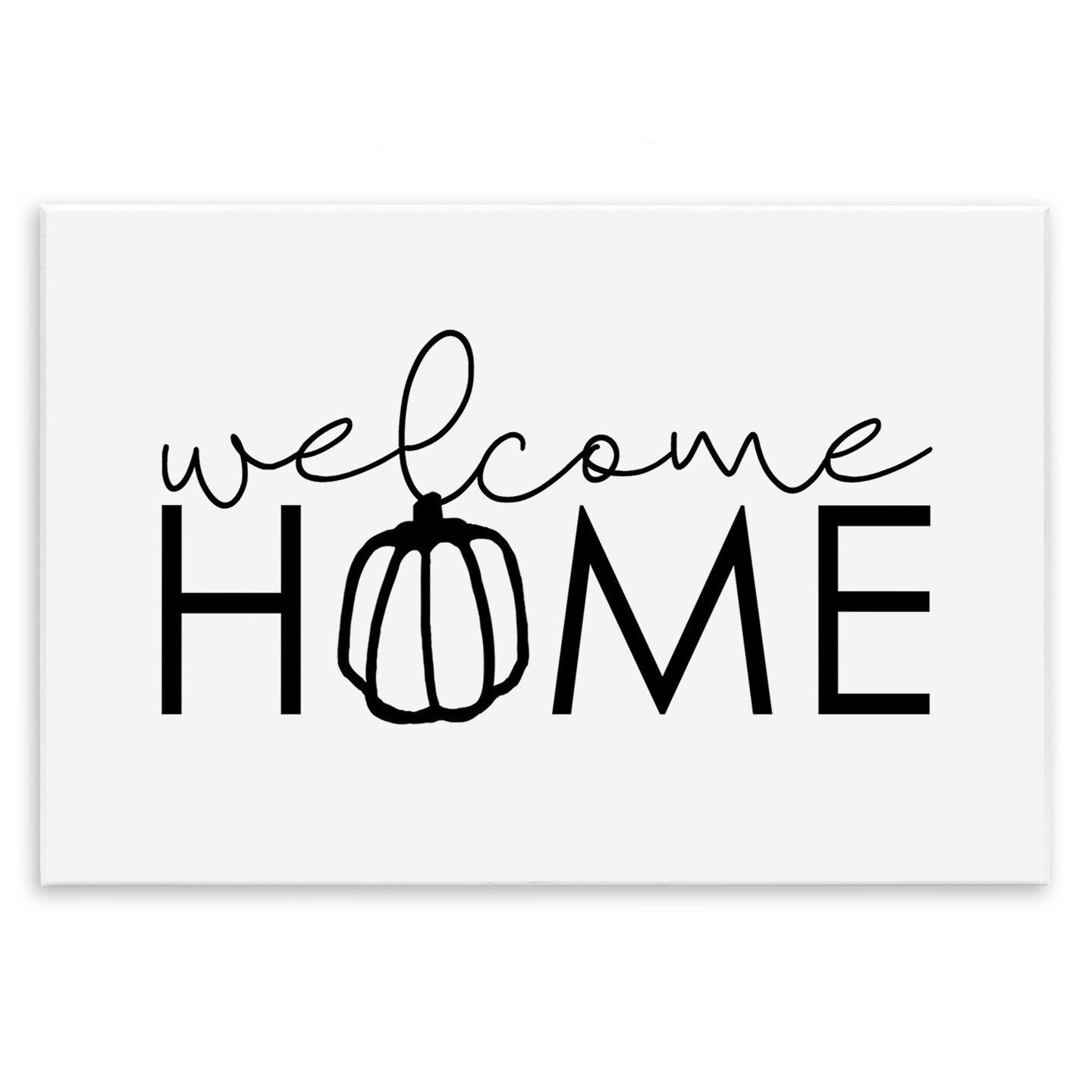 Welcome Home Autumn Typography Phrase Pumpkin Motif Wall Plaque Art