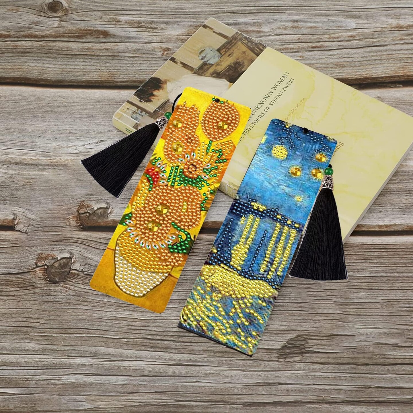 2PCS Diamond Painting Bookmarks – Seascape DIY Crystal Diamond Art with Tassels, Beginner-Friendly Gift for Adults & Teens