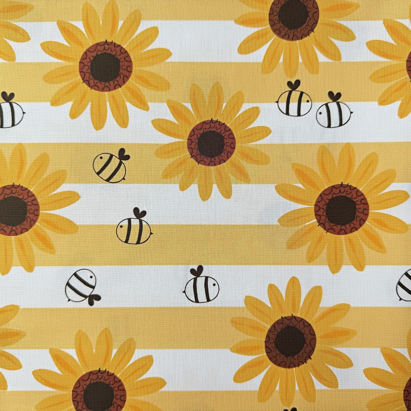 6Pcs Bee Cotton Pre-CutFabric Fat Quarters Sunflower Daisy Honeycomb Quilt