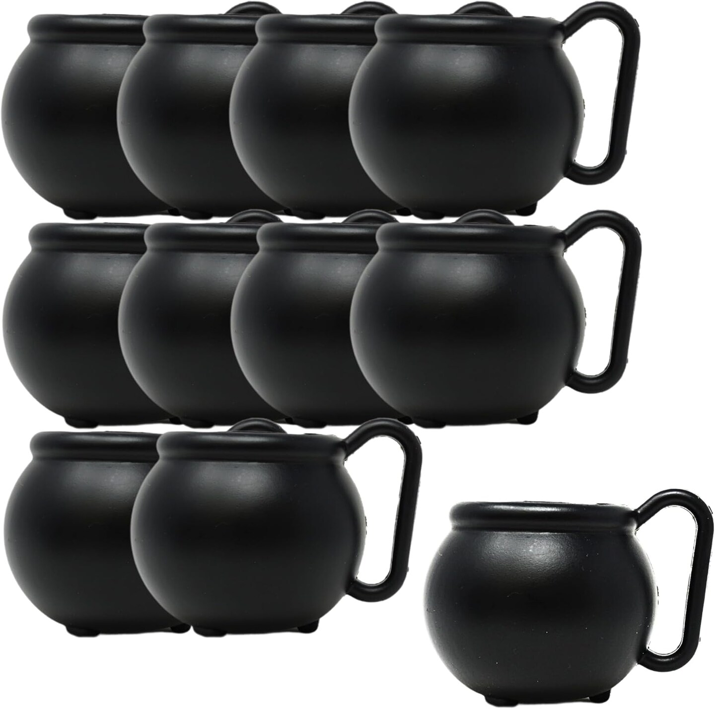 4E&#x27;s Novelty Black Kettle Mugs 12 Pack, 12oz Plastic Cauldron Cups, BPA-Free Witch Party Favors, Halloween Mugs, St. Patrick&#x2019;s Day Pots of Gold, Wizard Party Supplies, Candy Holders &#x26; Decorations