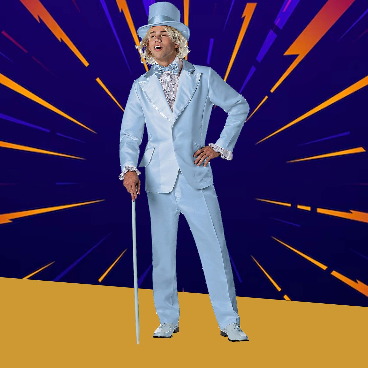 Goofball Blue Adult Costume Tuxedo Set for Halloween and Parties