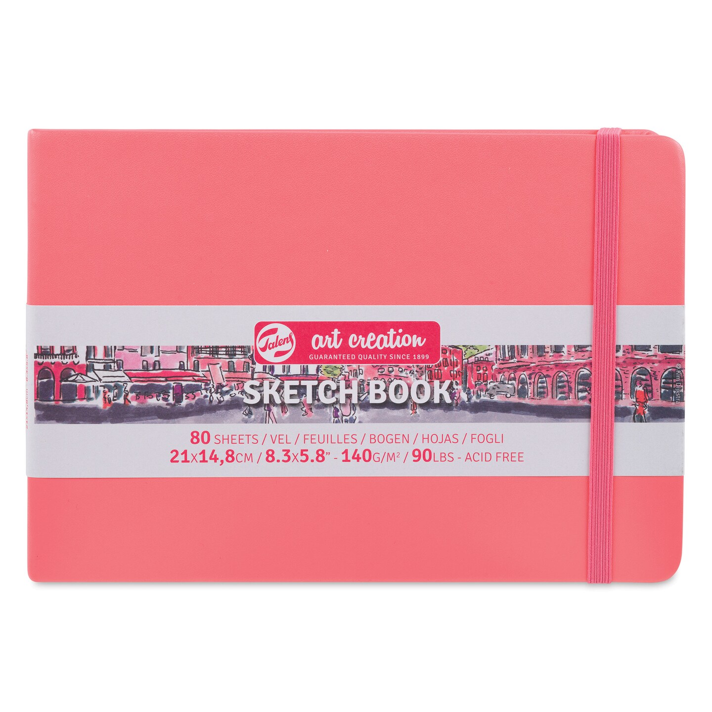 Royal Talens Art Creations Sketchbook - 5.8&#x22; x 8.3&#x22;, Coral Red