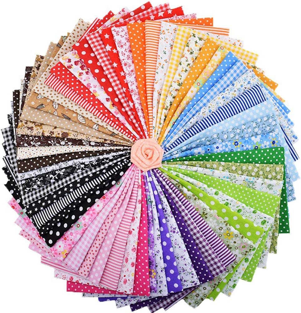 Precut Fabric, 56 pcs/lot Top Cotton 9.8&#x22; x 9.8&#x22; (25cm x 25cm) Squares Patchwork