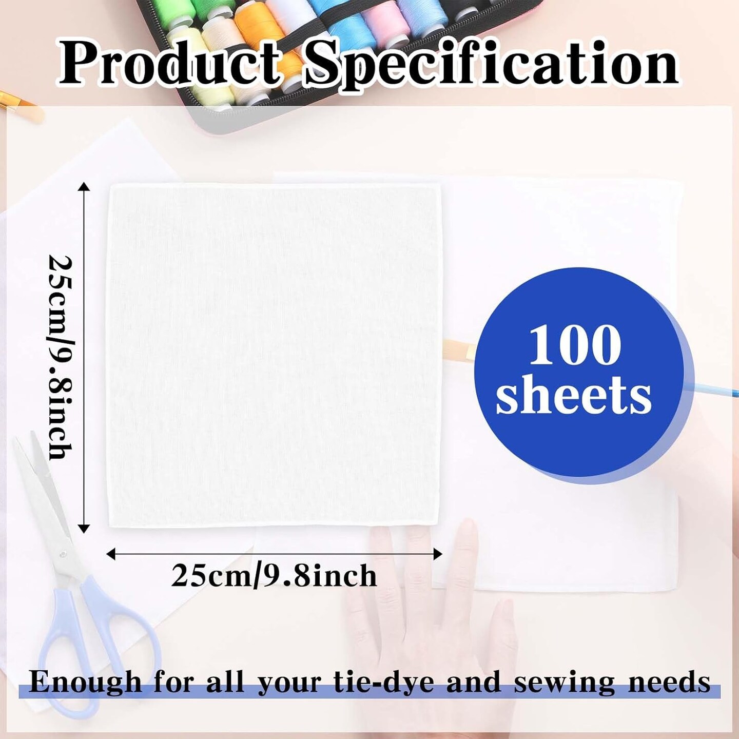 100 Pieces 10 x 10 Inches Cotton Fabric Precut Fabric Solid Colors