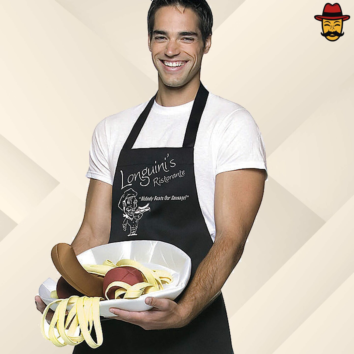 Linguini and Meatballs Apron Adult Costume Funny Pasta Food Outfit Halloween Party Accessory