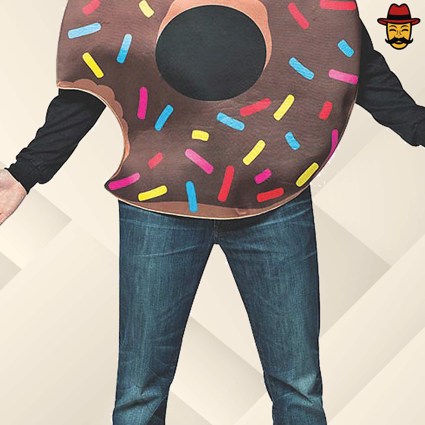 Adult Doughnut with Bite Costume Funny Pastry Tunic Sprinkles Halloween Party Outfit