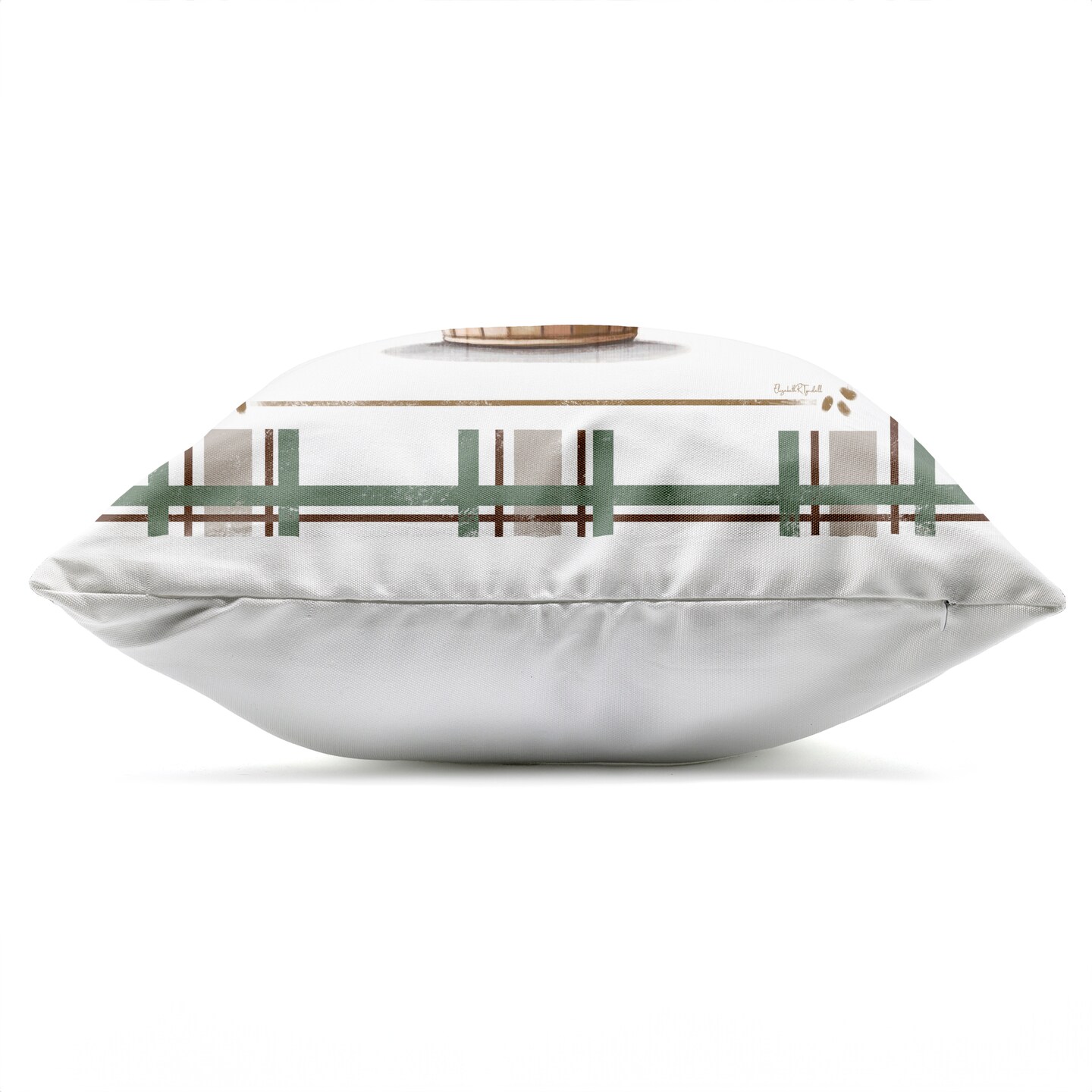 Stupell Industries Potted Christmas Tree Plaid Outdoor Printed Pillow design by Elizabeth Tyndall, 18 x 7 x 18