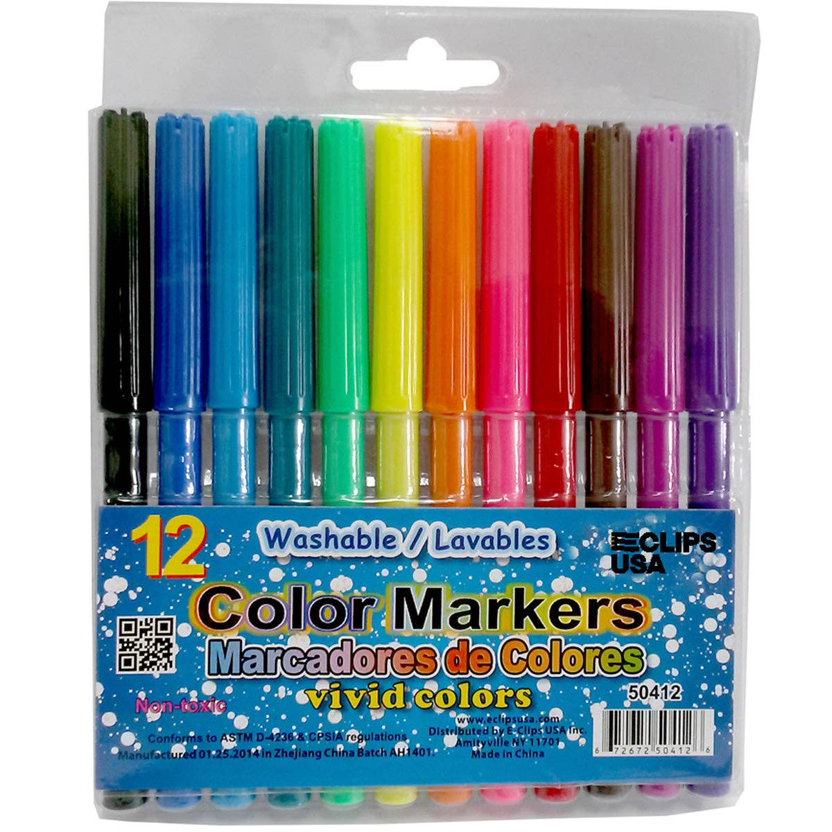 Fine Tip Washable Watercolor Markers – 12 Count – 48 Packs
