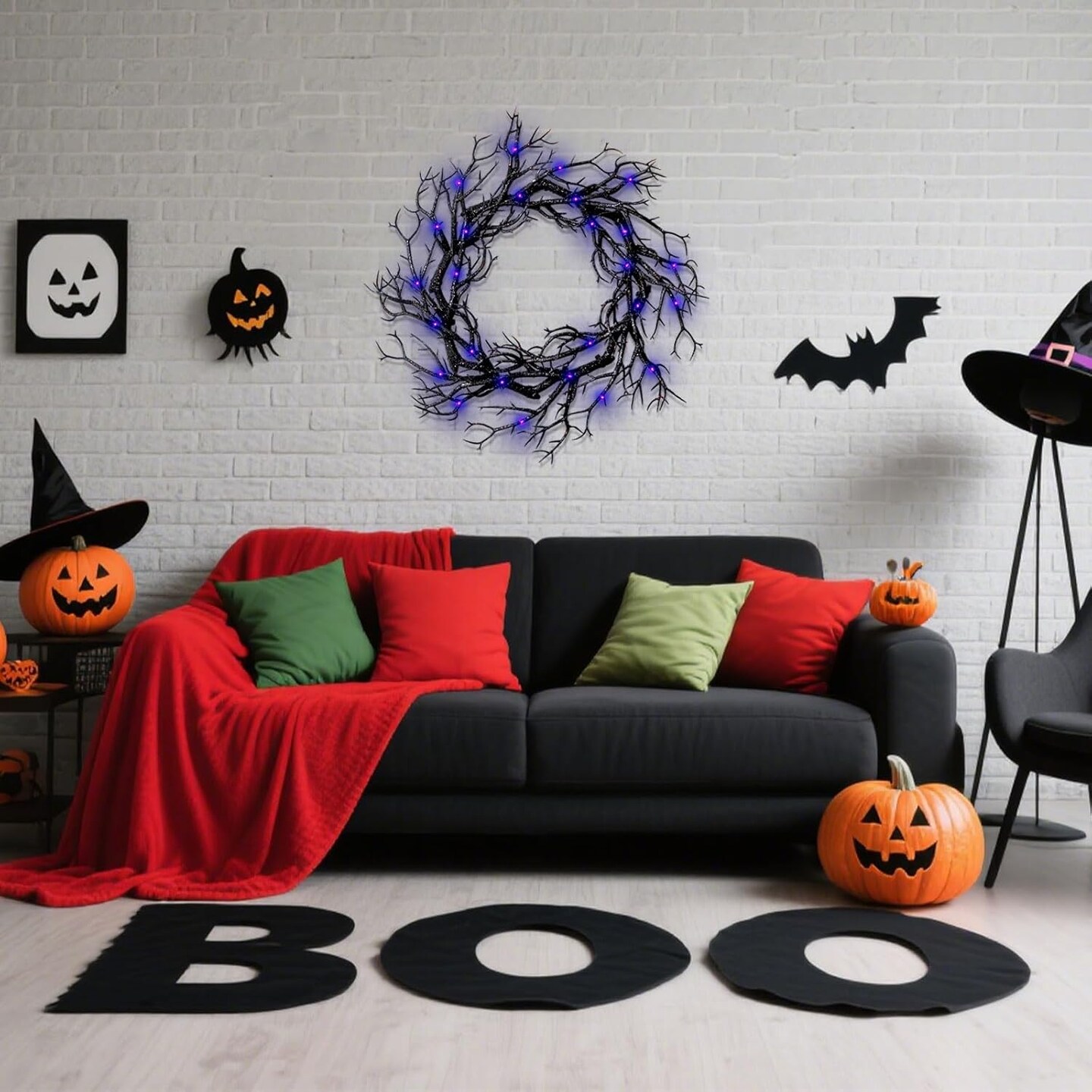 Halloween Black Branch Wreaths