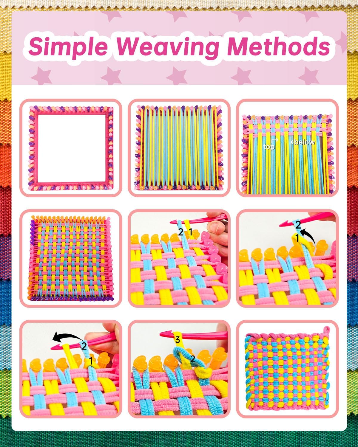 Weaving Loom Kit, Potholder Loom Craft Kit with 500 Pcs/10 Colors