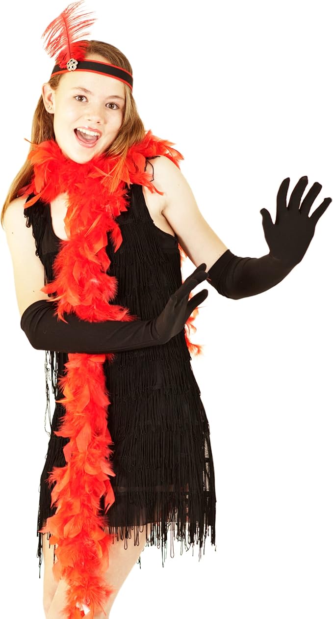 4E’s Novelty 21" Elbow Length Satin Gloves for Women – Black Long Opera Gloves for 1920s Flapper, Gatsby, Evening Party, Prom, Wedding & Costume Accessories, Vintage Old Hollywood Dress-Up