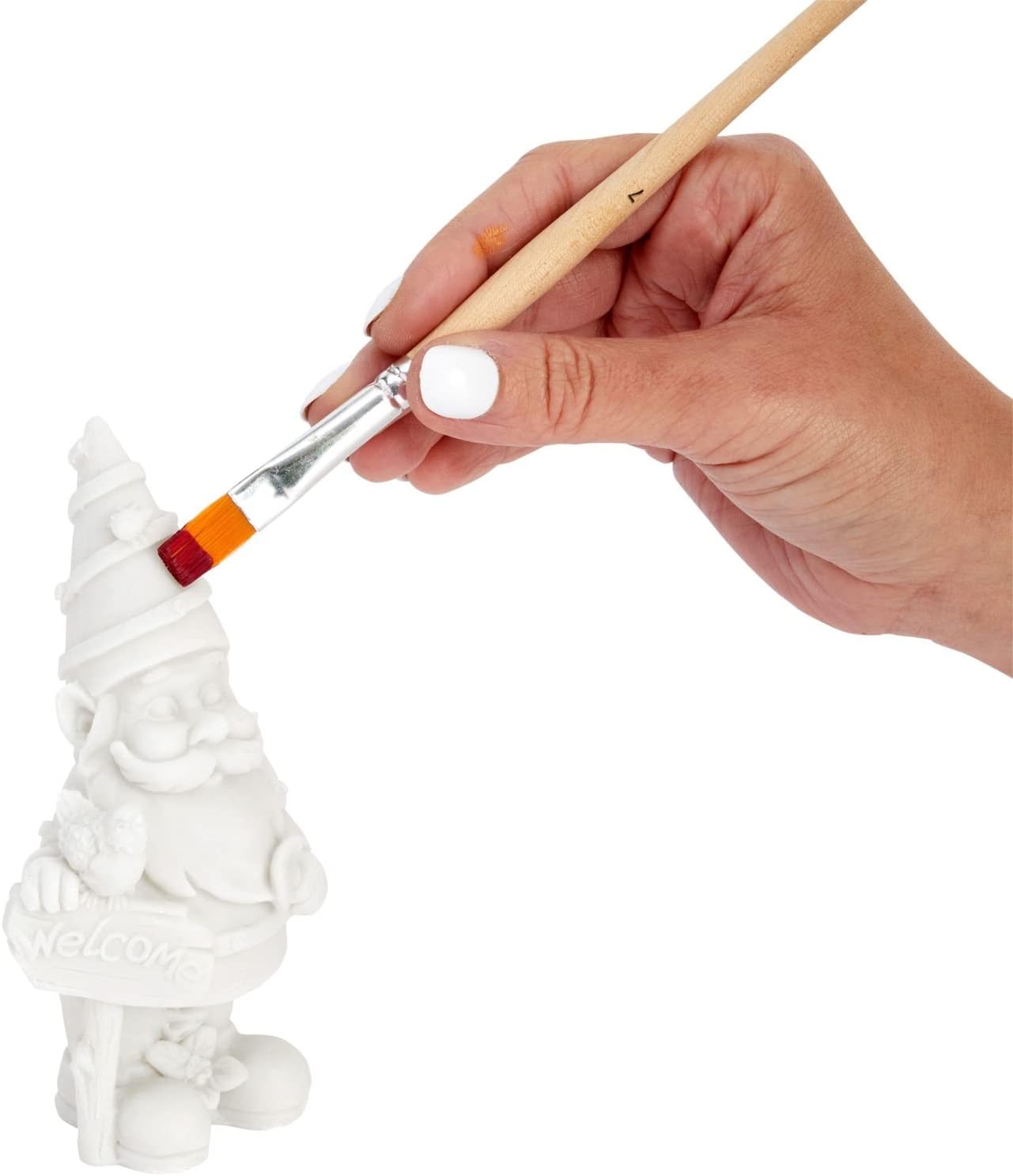 Bright Creations 2 Pack Ceramics to Paint - Paint Your Own Garden Gnome Statues, Blank Paintable Ceramics for Adults (5 in)