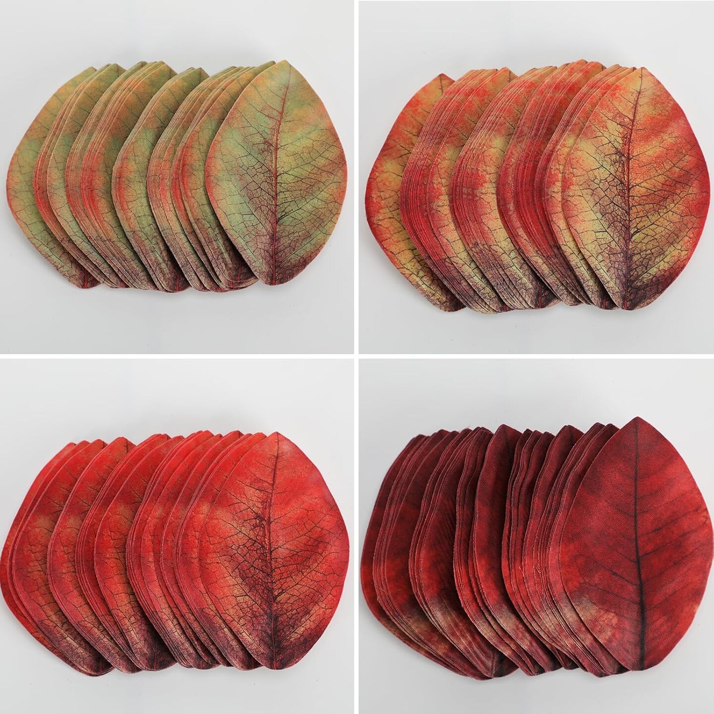 200 PCS Fall Leaves Assorted Color Artificial Magnolia Leave