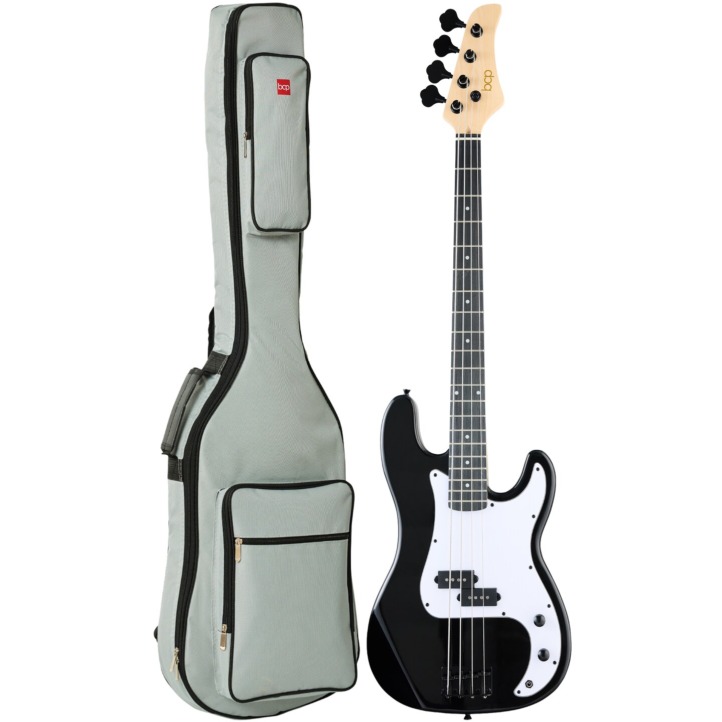 Best Choice Products Full Size Beginner 4-String Electric Guitar Bass Guitar w/ Padded Case