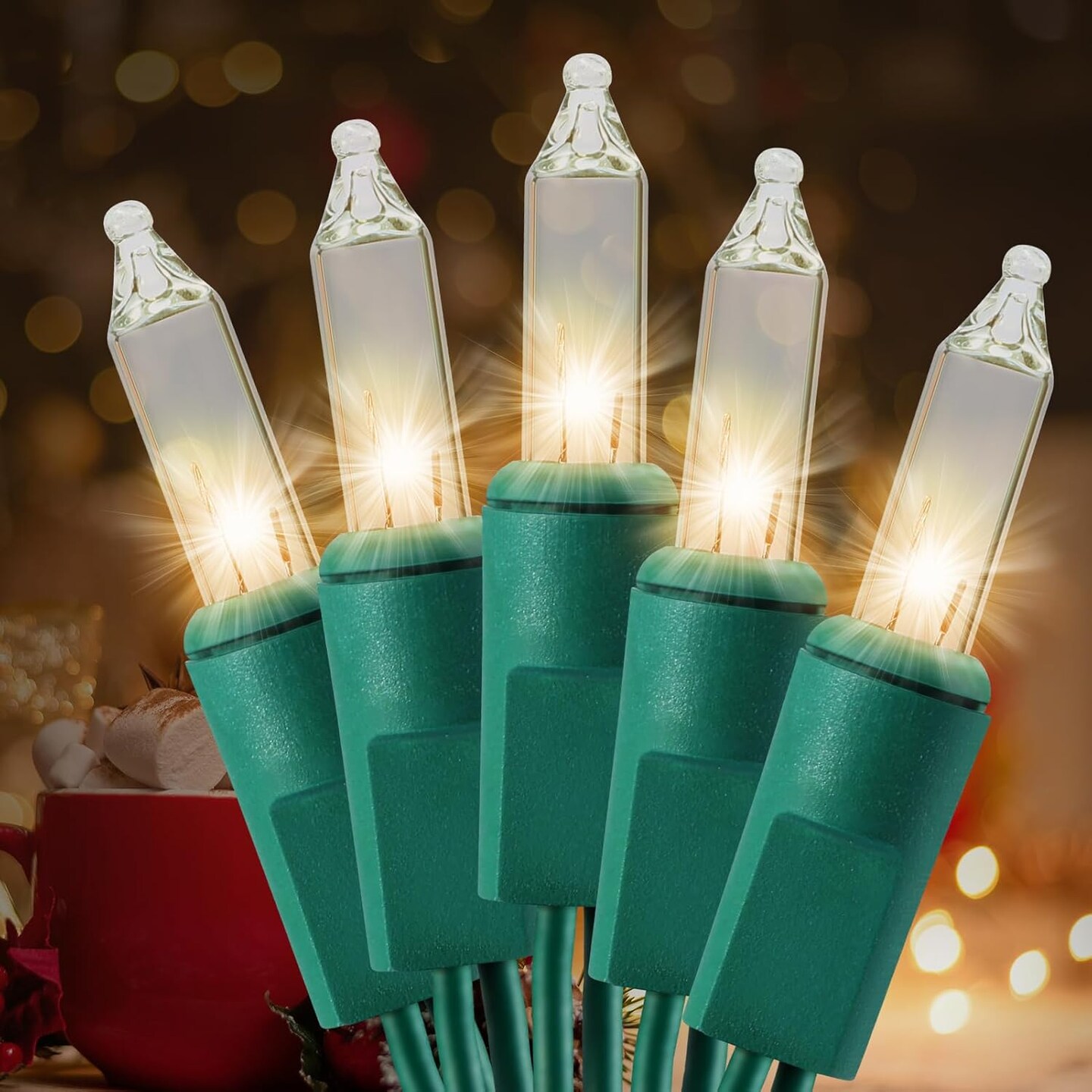 21FT White Christmas String Lights - 100 Count